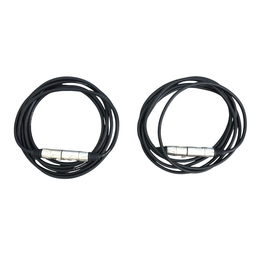 Audio-Technica 10' XLR‎ Microphone Cables Black 3-Pin Male to Female Lot of 2